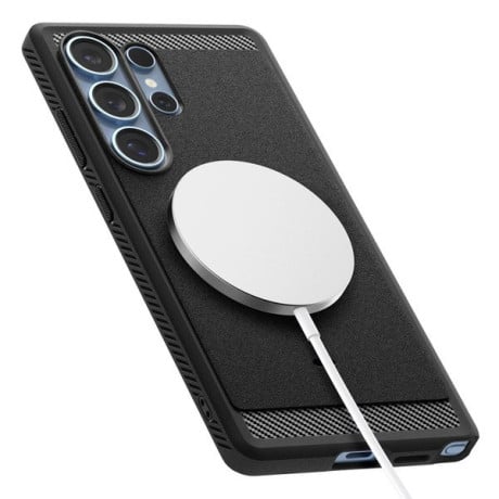 Оригінальний чохол Spigen Rugged Armor Mag MagSafe для Samsung Galaxy S25 Ultra - Matte Black