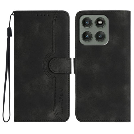 Чехол-книжка Skin Feel Heart Amile для Motorola Edge 60 Pro - чорний