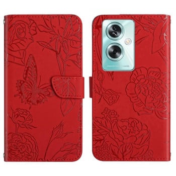Чохол-книжка Skin Feel Butterfly Embossed для OPPO Reno11 F 5G/F25 Pro 5G - червоний