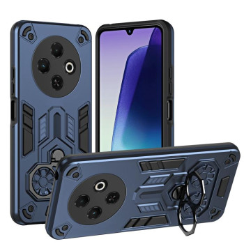 Чехол Double-Ring двойная подставка гибрид на Tecno Spark 30C — океанский синий