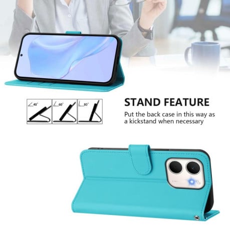 Чехол-книжка с мягким покрытием (Skin Feel) со шнурком на OPPO A5X 4G / 5G Global - синий