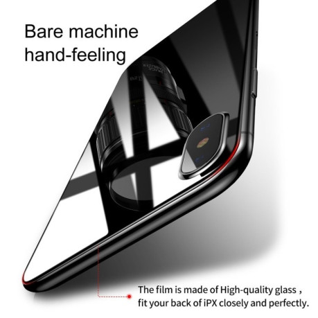 3D захисне скло на задню панель Baseus для iPhone X/Xs 9H Hardness 3D Silk-screen Anti-scratch чорне