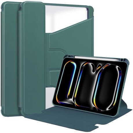 Чохол-книжка Transparent Rotation Smart Leather для iPad Pro 13 2024 - зелений
