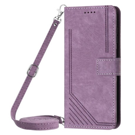 Чехол-книжка Skin Feel Stripe Pattern для Infinix Note 50 4G / 50 Pro 4G - фиолетовый