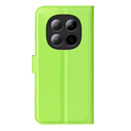 Чехол-книжка с фактурой Litchi и магнитным хлястиком на Xiaomi Redmi Note 15 4G / 5G /Poco M8164mm — зелёный