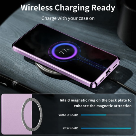 Протиударний чохол Frosted Meta (MagSafe) для Samsung Galaxy S24 Ultra 5G - фіолетовий