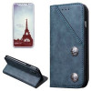 Кожаный чехол-книжка со слотом для кредитной карты на iPhone X/Xs Bronze Texture Casual Style голубой оттенок