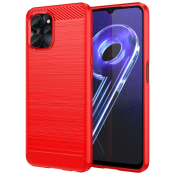 Чохол Brushed Texture Carbon Fiber для Realme 10 5G - червоний