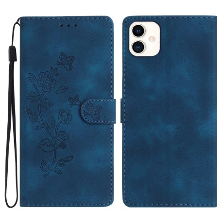 Чехол-книжка Flower Butterfly Embossing для Samsung Galaxy A05 - синий