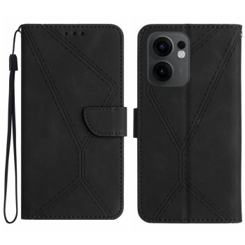 Чохол-книжка Stitching Embossed Leather для OPPO Reno13 F /Reno13 FS 4G/5G - чорний