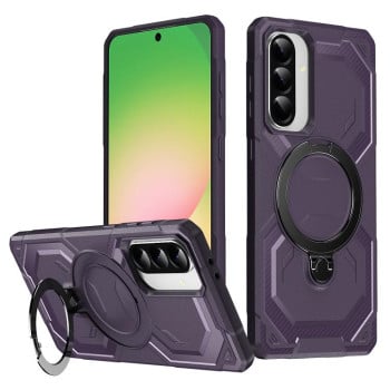 Противоударный чехол Frosted MagSafe Holder для Samsung Galaxy A36 5G - фиолетовый