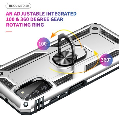 Протиударний чохол HMC 360 Degree Rotating Holder Samsung Galaxy A03s - сріблястий