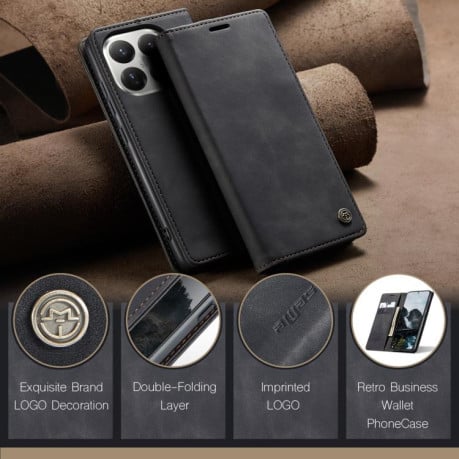 Чехол-книжка CaseMe-013 многофункциональный с кармашком на карт на Xiaomi 15T Pro - черный