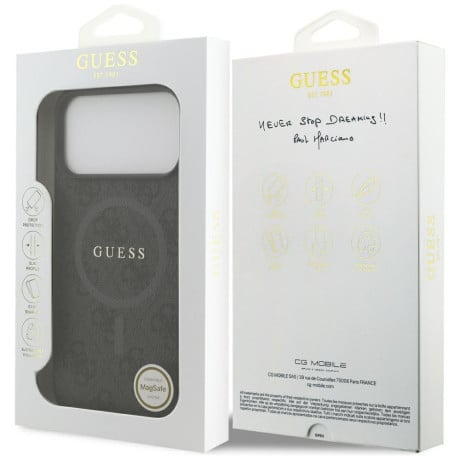 Оригинальный чехол Guess 4G Ring Classic Logo с MagSafe на iPhone 17 Pro Max - black