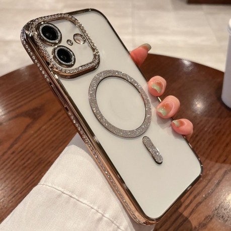 Чохол протиударний Diamond Gradient Plated MagSafe для iPhone 16 - золотий