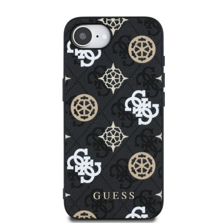Оригинальный чехол Guess Peony Script MagSafe для iPhone 16e - Black