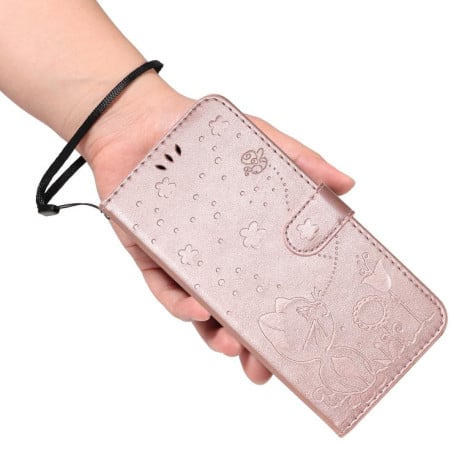 Чехол-книжка Cat Embossing Pattern на Xiaomi 15T Pro 5G EU 173mm - золото