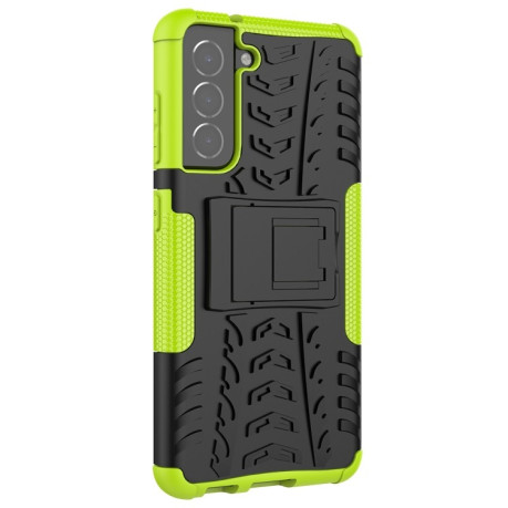 Противоударный чехол Tire Texture на Samsung Galaxy S21 FE - зеленый