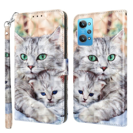 Чехол-книжка 3D Painting для Realme GT2 / GT Neo2 / GT Neo 3T - Two Loving Cats
