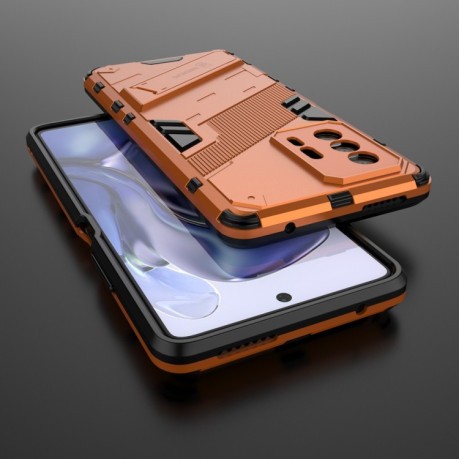 Противоударный чехол Punk Armor для Xiaomi Mi 11T / 11T Pro - оранжевый
