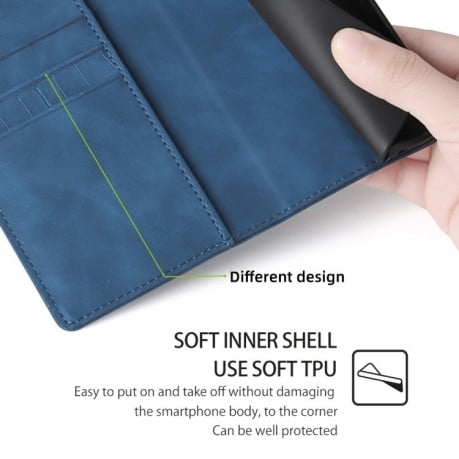 Чехол-книжка Skin Feel Crocodile Texture для Samsung Galaxy M55 5G - синий