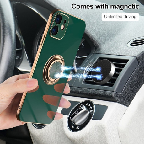 Протиударний чохол 6D Electroplating Full Coverage with Magnetic Ring для iPhone XS / X - біло-золотий