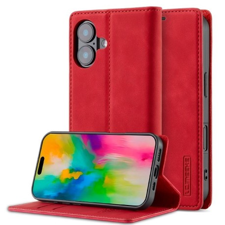 Чохол-книжка LCIMEEKE Strong для iPhone 16 - червоний