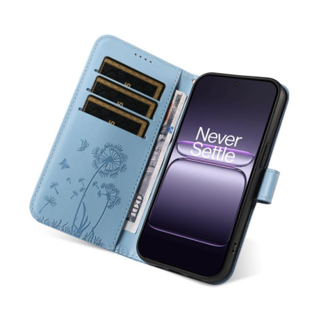 Чохол-книжка з тисненням Dandelion та магнітним хлястиком на OnePlus Ace 5 Racing / Nord CE 5 - блакитний