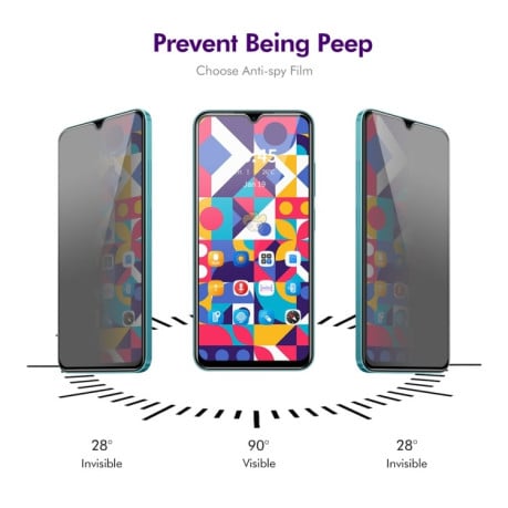 Захисне скло ENKAY 28 Degree Privacy Screen для Realme Note 50 4G - чорне