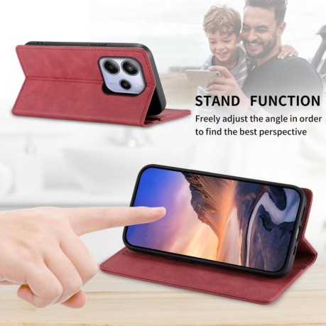Чохол-книжка Business Solid Color Magnetic RFID Leather Xiaomi Redmi Note 14 4G 164.48mm - червоний