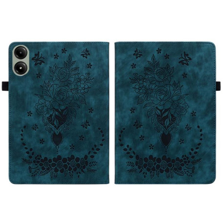 Чехол-книжка Butterfly Rose Embossed для Xiaomi Redmi Pad 2 / Xiaomi Redmi Pad SE 11 2025 - синий