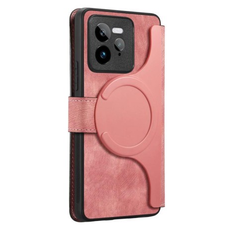 Чехол-книжка CaseNeo MagSafe RFID Anti-theft Retro Leather для Realme GT7 Pro - розовый