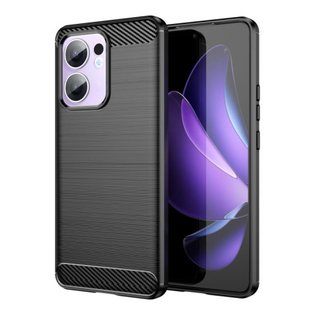 Протиударний чохол Brushed Texture Carbon Fiber на OPPO Reno13 F/Reno13 FS - чорний