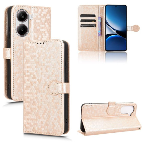 Чехол-книжка Honeycomb Dot для Xiaomi Poco X7 Pro 5G - золотой