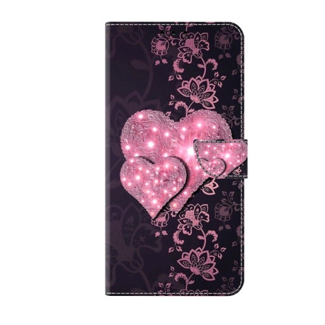 Чехол-книжка Crystal 3D Shockproof Protective Leather для iPhone 15 Pro - Lace Love