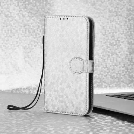 Чохол-книжка Honeycomb Dot для Realme 12 5G - сріблястий