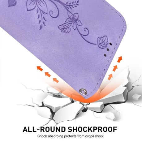 Чехол-книжка Lily Embossed Leather для Realme 12 Pro / 12 Pro+ - фиолетовый