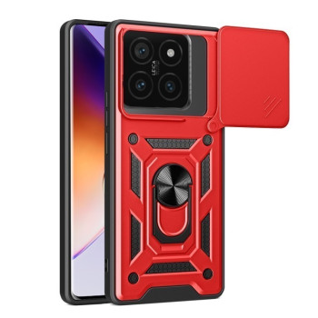 Противоударный чехол Camera Sliding для Xiaomi 14T Pro 5G - красный