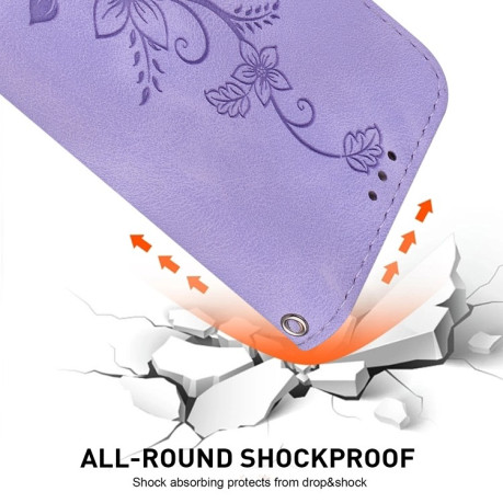Чехол-книжка Lily Embossed Leather для Xiaomi Redmi Note 13 Pro 4G / Poco M6 Pro 4G - фиолетовый
