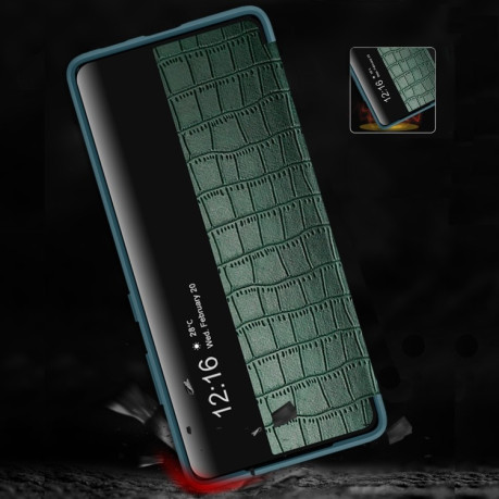 Чехол-книжка Crocodile Texture Display для Samsung Galaxy S21 Plus - зеленый