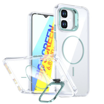 Прозрачный чехол Bright Color Clear с MagSafe и рамкой камеры на Infinix Smart 20 4G — синий