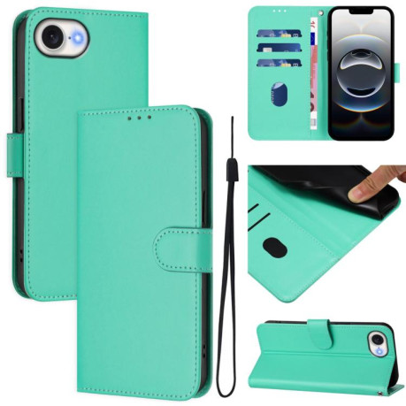 Чехол-книжка Skin Feel S-type для iPhone 16e - зеленый