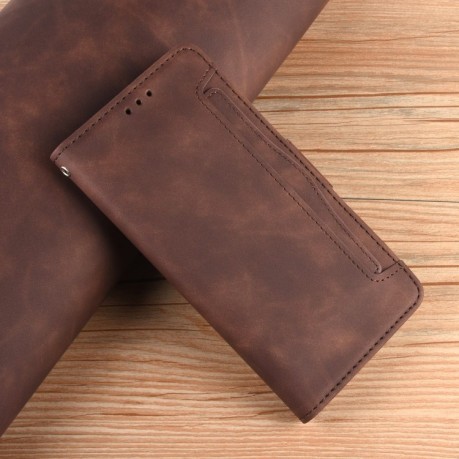 Кожаный чехол-книжка Wallet Style Skin на Samsung Galaxy A32 5G - коричневый