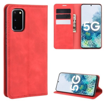 Чехол-книжка Retro-skin Business Magnetic на Samsung Galaxy S20 FE - красный