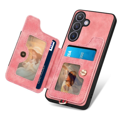 Чехол Retro Skin Feel Amile для Samsung Galaxy S24+ 5G - розовый
