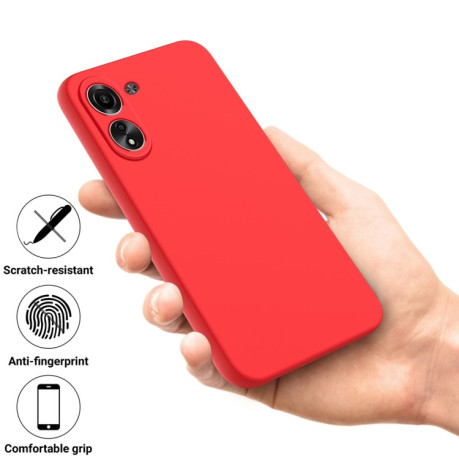 Силиконовый чехол Solid Color Liquid Silicone на Xiaomi Redmi 13C/Poco C654G - красный