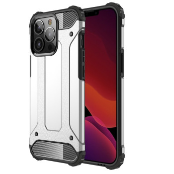 Противоударный чехол Rugged Armor на iPhone 13 Pro - серебристый