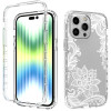 Протиударний чохол Transparent Painted для iPhone 14 Pro Max - White Flower