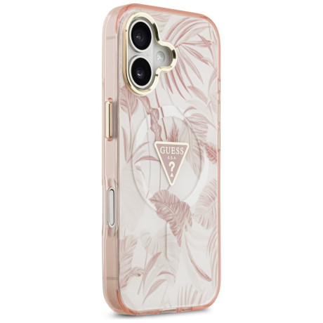 Оригінальний чохол Guess Jungle Tonal Triangle з MagSafe на iPhone 17 - Pink