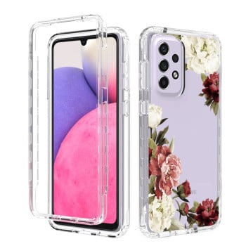 Противоударный чехол Transparent Painted для Samsung Galaxy A33 5G - Rose